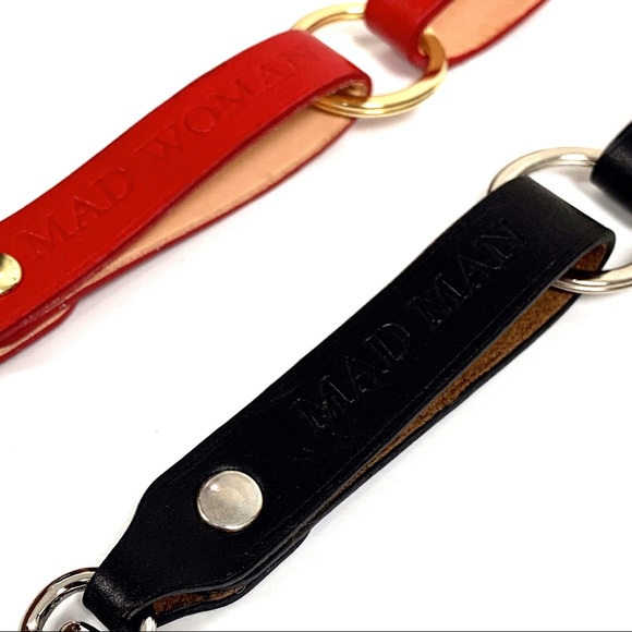 She/He Leather keychain with ring and swivel - Picture 2 of 8